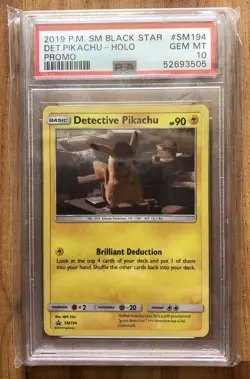 2019 Pokemon SM Black Star Pikachu Promo Holo Card PSA 10 - Image 1