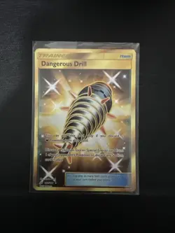 Pokemon Dangerous Drill Team Up 192/181 Secret Rare Full Art SM Gold Holo Card - Image 1