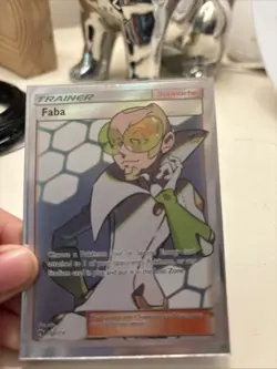 Faba - 208/214 - Pokemon Lost Thunder Sun & Moon Full Art Ultra Rare Card NM - Image 1