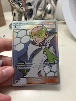 Faba - 208/214 - Pokemon Lost Thunder Sun & Moon Full Art Ultra Rare Card NM - Image 3