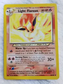 1st Edition Light Flareon 46/105 Neo Destiny 2000 Pokemon Card - Image 1