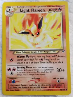 1st Edition Light Flareon 46/105 Neo Destiny 2000 Pokemon Card - Image 2