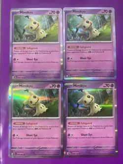 Pokemon Cards 2023 Paldea Evolved Playset Mimikyu Rare Holo 097/193 x4 4x - Image 1