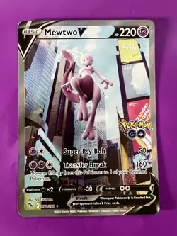 Mewtwo V (Alternate Full Art) 072/078 Pokemon GO NM Pokemon TCG Card - Image 1