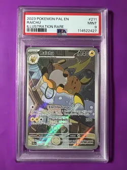 Pokemon Sv02: Paldea Evolved Raichu Holo Illustration Card 211/193 Psa 9 - Image 1