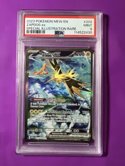 PSA 9 Mint Zapdos ex 202/165 Sv: Scarlet & Violet 151 SIR Holo Pokemon Card - Image 1