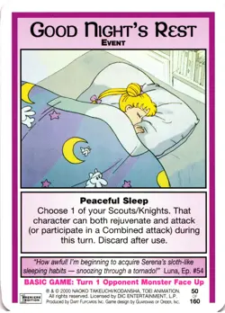 Sailor Moon CCG Premier Edition Good Night's Rest Event Trading Card - Image 1