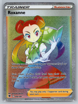 Roxanne 206/189 Astral Radiance FA Rainbow Secret Rare Holo Pokemon Card NM - Image 1