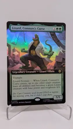 MTG Magic The Gathering Spider-Man Lizard, Connors's Curse Rare Foil Borderless - Image 1