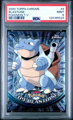 2000 TOPPS CHROME POKEMON T.V. #9 BLASTOISE PSA 9 - Image 1