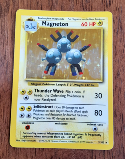 Pokemon TCG Magneton Base Set 9/102 holo rare unlimited 1999 WOTC LP - Image 1