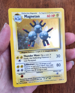 Pokemon TCG Magneton Base Set 9/102 holo rare unlimited 1999 WOTC LP - Image 3