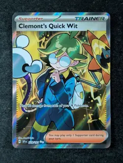2024 Pokemon CLEMONT'S QUICK WIT 229/191 Surging Sparks SSP EN Ultra Rare Holo - Image 1