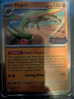 Pokemon Flygon 016 Phantasmal Flames Prerelease Stamped Staff Promo Card Holo - Image 1