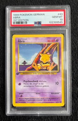 1999 Pokemon Basic Playing Card German #43 Abra 1st Edition Gem Mint PSA 10 - Image 1