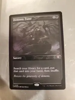 MTG Demonic Tutor Commander Masters 0509 Etched Foil Mythic - Image 1