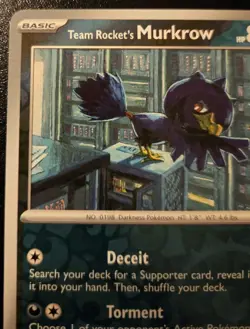 Team Rocket's Murkrow 127/182 Reverse Holo Uncommon Destined Rivals Pokemon TCG - Image 2