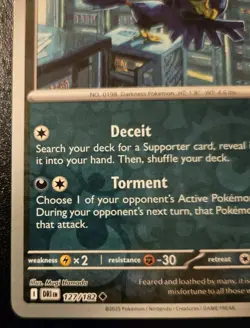 Team Rocket's Murkrow 127/182 Reverse Holo Uncommon Destined Rivals Pokemon TCG - Image 4