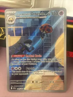 Pokemon TCG Team Rockets Orbeetle Destined Rivals 198/182 Illustration Rare Card - Image 1