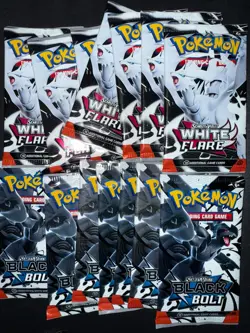 Pokemon TCG: Scarlet and Violet Black Bolt White Flare Booster Packs (Lot Of 14) - Image 1