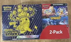 Scarlet & Violet Surging Sparks Elite Trainer Box Pokemon TCG 2 Pack Booster Bun - Image 1