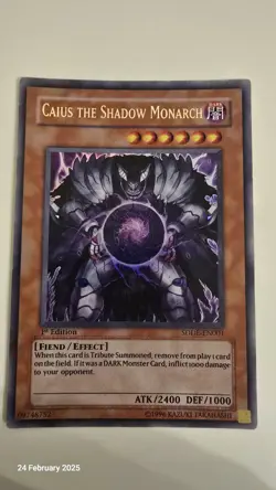 SDDE-EN001 Caius The Shadow Monarch Ultra Rare 1st Edition LP Yugioh Card - Image 1