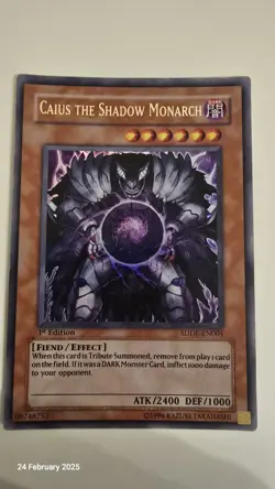 SDDE-EN001 Caius The Shadow Monarch Ultra Rare 1st Edition LP Yugioh Card - Image 2