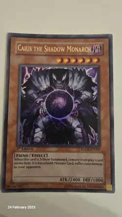 SDDE-EN001 Caius The Shadow Monarch Ultra Rare 1st Edition LP Yugioh Card - Image 3