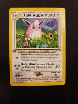 Pokemon Light Wigglytuff / Sunflora -1st Edition Uncommon - Neo Destiny - NM/LP - Image 1