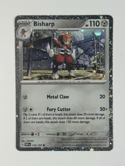 Pokemon TCG - Bisharp - 149/197 - 2023 Obsidian Flames- Galaxy Cosmo Holo - Image 1