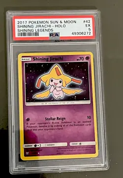 Pokemon Shining Legends 2017 Shining Jirachi, Celebi, Rayquaza, Volcanion PSA 5 - Image 2