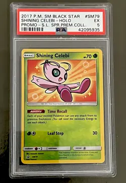 Pokemon Shining Legends 2017 Shining Jirachi, Celebi, Rayquaza, Volcanion PSA 5 - Image 3