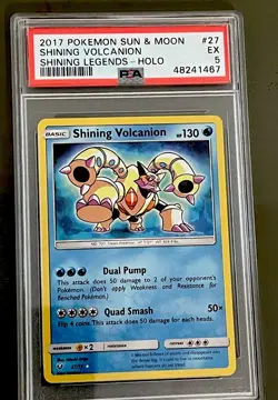 Pokemon Shining Legends 2017 Shining Jirachi, Celebi, Rayquaza, Volcanion PSA 5 - Image 5