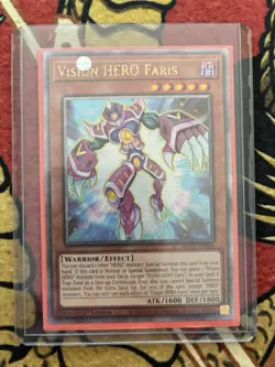 Yugioh Vision Hero Faris RA01-EN004 Quarter Century Secret Rare 1st NM - Image 1