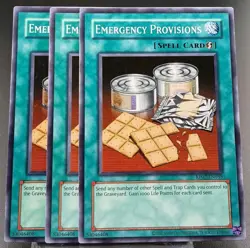 3x Emergency Provisions RP02-EN055 Retro Pack 2 Unlimited 2020 Reprint - Image 1