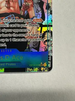 One Piece Card Game Carrying On His Will Portgas.D.Ace OP13-119 SEC Manga - Image 5