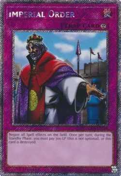 Yugioh! Imperial Order - RA03-EN106 - Platinum Secret Rare - 1st Edition Near Mi - Image 1