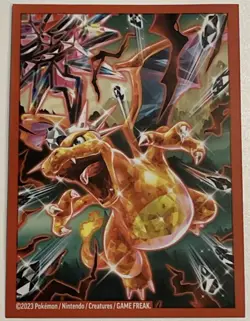 Pokemon Pikachu Rain City Showcase Promo Stamped Card EXCLUSIVE Charizard sleeve - Image 2