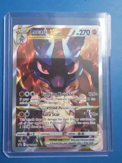 Pokemon TCG Lucario VSTAR SWSH291 Full Art Holo Black Star Promo Card - Image 1