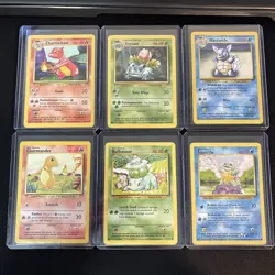 Pokemon TCG Vintage Trio Starter Base Set 6 Cards 1999 - Image 1