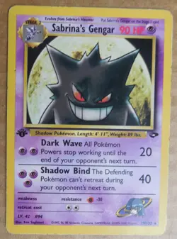 Sabrina's Gengar 29/132 Rare Non-Holo 1st Edition Gym Challenge Pokemon Card MP - Image 1