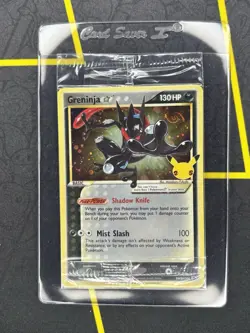 Greninja SWSH144 - Gold Star Promo Holo Pokemon Card Celebrations SWIRL - Sealed - Image 1