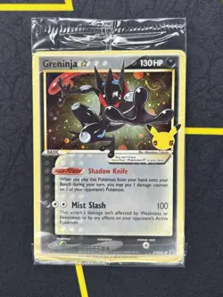 Greninja SWSH144 - Gold Star Promo Holo Pokemon Card Celebrations SWIRL - Sealed - Image 2