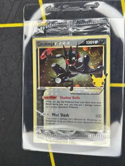 Greninja SWSH144 - Gold Star Promo Holo Pokemon Card Celebrations SWIRL - Sealed - Image 3