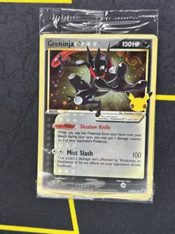 Greninja SWSH144 - Gold Star Promo Holo Pokemon Card Celebrations SWIRL - Sealed - Image 5
