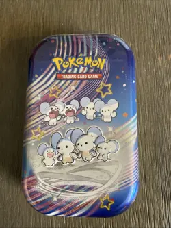 Pokemon Scarlet and Violet SV4.5 Paldean Fates Mini Tin (Maushold) - Image 1