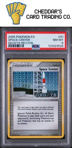 2005 Pokemon Ex Deoxys Space Center Deoxys-Rev.Foil #91 PSA 8 (New Cert!) - Image 1