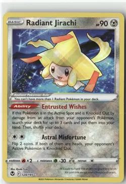 Radiant Jirachi, Pokemon SWSH12: Silver Tempest Radiant Rare, 120/195 NM - Image 1