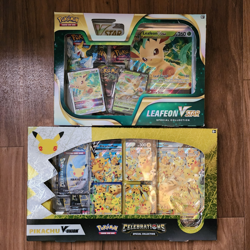 Sealed Pokemon Leafeon Vstar, Celebrations Pikachu Special Collection Box - Image 1