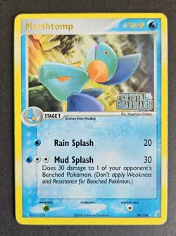 Marshtomp 24/100 Pokemon Crystal Guardians Reverse Holo Card Damaged Stamped - Image 1